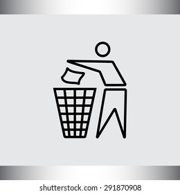 Recycling sign icon, vector illustration. Flat design style 
