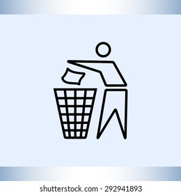 Recycling sign icon, vector illustration. Flat design style 