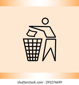 Recycling sign icon, vector illustration. Flat design style 