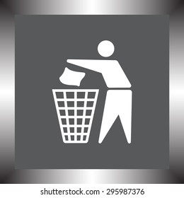 Recycling sign icon, vector illustration. Flat design style 