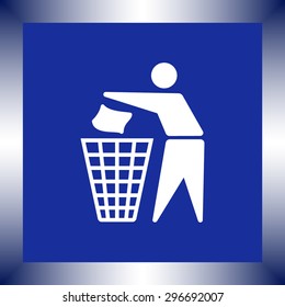 Recycling sign icon, vector illustration. Flat design style 