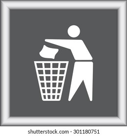 Recycling sign icon, vector illustration. Flat design style 