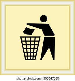 Recycling sign icon, vector illustration. Flat design style 