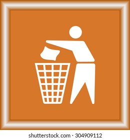Recycling sign icon, vector illustration. Flat design style 