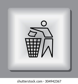 Recycling sign icon, vector illustration. Flat design style 