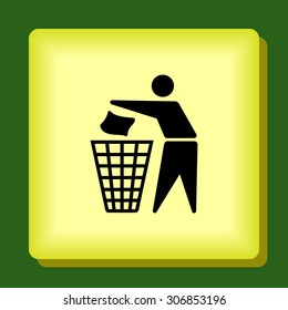 Recycling sign icon, vector illustration. Flat design style 