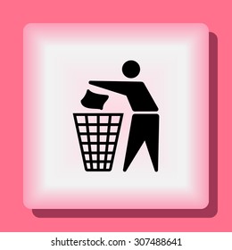 Recycling sign icon, vector illustration. Flat design style 