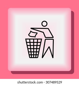 Recycling sign icon, vector illustration. Flat design style 