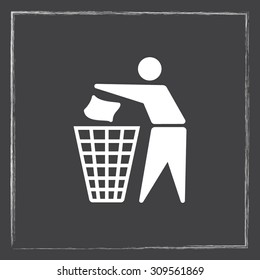 Recycling sign icon, vector illustration. Flat design style 