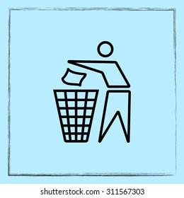 Recycling sign icon, vector illustration. Flat design style 