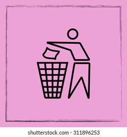 Recycling sign icon, vector illustration. Flat design style 