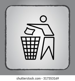 Recycling sign icon, vector illustration. Flat design style 