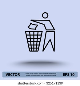Recycling sign icon, vector illustration. Flat design style 
