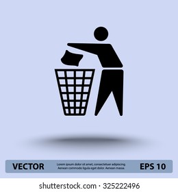 Recycling sign icon, vector illustration. Flat design style 
