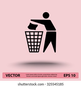 Recycling sign icon, vector illustration. Flat design style 