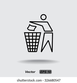 Recycling sign icon, vector illustration. Flat design style 