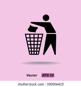Recycling sign icon, vector illustration. Flat design style 