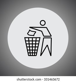 Recycling sign icon, vector illustration. Flat design style 