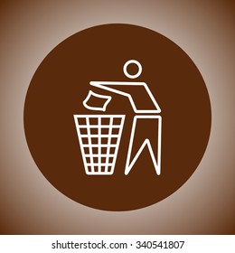 Recycling sign icon, vector illustration. Flat design style 