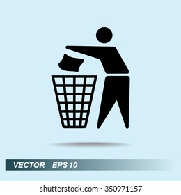 Recycling sign icon, vector illustration. Flat design style 