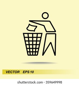 Recycling sign icon, vector illustration. Flat design style 