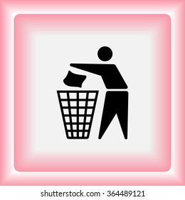 Recycling sign icon, vector illustration. Flat design style 