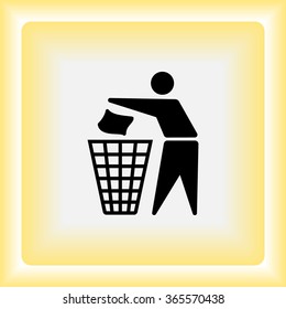 Recycling sign icon, vector illustration. Flat design style 