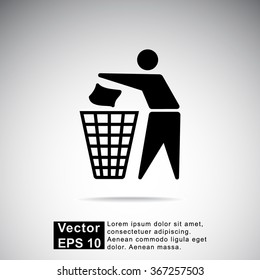Recycling sign icon, vector illustration. Flat design style 