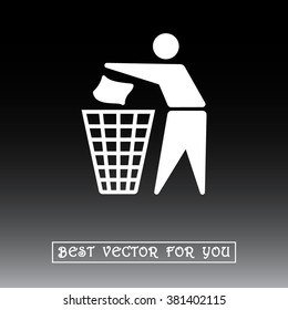Recycling sign icon, vector illustration. Flat design style 