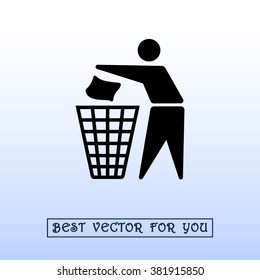 Recycling sign icon, vector illustration. Flat design style 