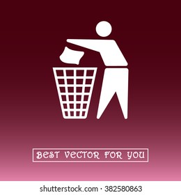 Recycling sign icon, vector illustration. Flat design style 