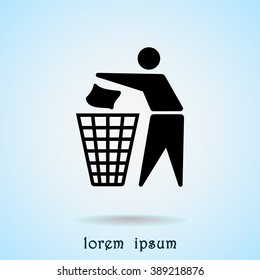 Recycling sign icon, vector illustration. Flat design style 