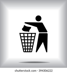 Recycling sign icon, vector illustration. Flat design style 