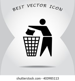 Recycling sign icon, vector illustration. Flat design style 