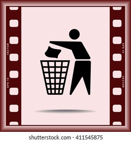 Recycling sign icon, vector illustration. Flat design style 