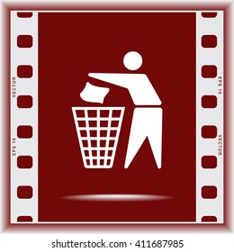 Recycling sign icon, vector illustration. Flat design style 