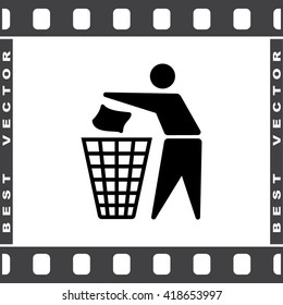 Recycling sign icon, vector illustration. Flat design style 