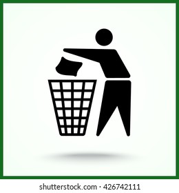 Recycling sign icon, vector illustration. Flat design style 