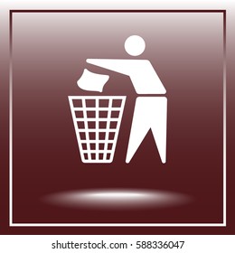 Recycling sign icon, vector illustration. Flat design style 