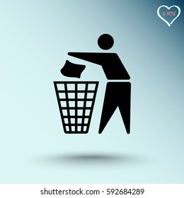 Recycling sign icon, vector illustration. Flat design style 