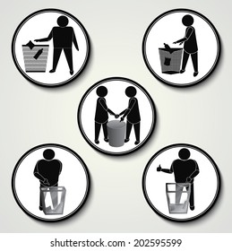 Recycling Sign ,Recycling Sign Label and Button Icon