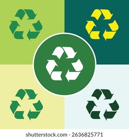recycling sign logo with different backgrounds.