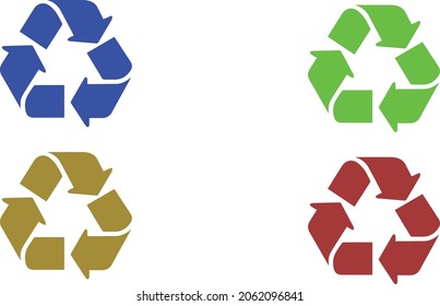 recycling sign modern isolated colorful