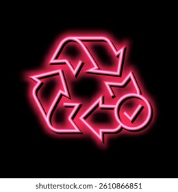 recycling sign neon light sign vector. recycling sign sign. isolated symbol illustration
