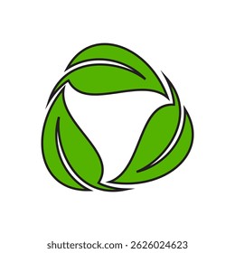 Recycling Sign Symbol Symbol Flat Design Vector Illustration. Isolated in a blank background can be edited and color-changed.