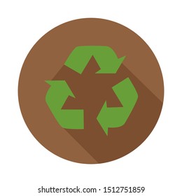 Recycling sign vector flat icon