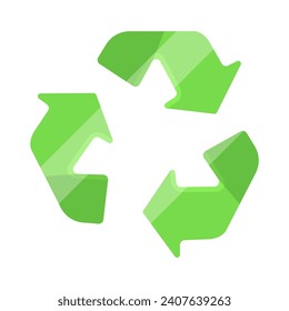 Juego de vectores de signos de reciclaje. Icono de flechas de círculo. Las flechas giran en el sentido de las agujas del reloj en un estilo plano. Icono de seguridad ambiental. Signo de ecología. Vector de procesamiento de desechos. Ilustración vectorial.