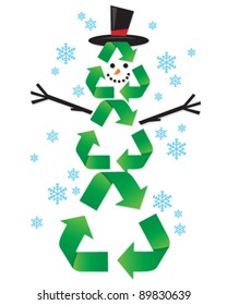 Reciclando hombre de nieve
