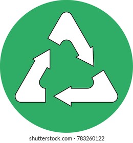 
recycling symbol, 
arrows