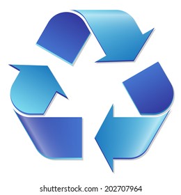 Recycling symbol blue